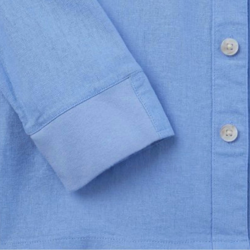 Universal Thread Blue Linen Women's Long Sleeve Adaptive Button-Down Shirt (XL) - Picture 5 of 10
